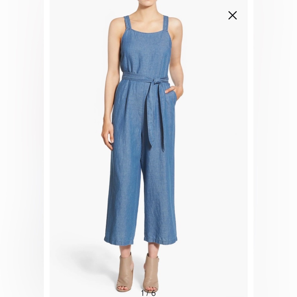 Madewell 'Muralist' Crop Chambray Jumpsuit - size 2 - Picture 7 of 10